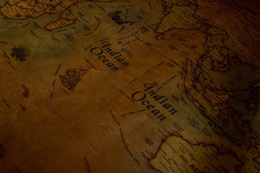 Aged parchment map detail